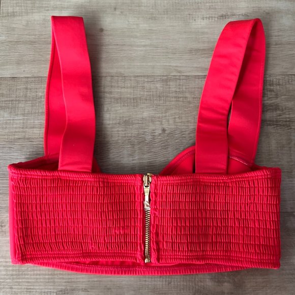 NWOT Kate Spade Georgica Beach Bralette Bikini Top in Geranium Pink- Size M - Picture 5 of 6